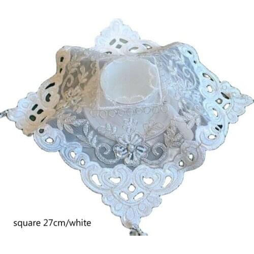 Lace Embroidery table place mat pad Cloth beads placemat cup mug coaster dining doily kitchen christmas decor for home tableware