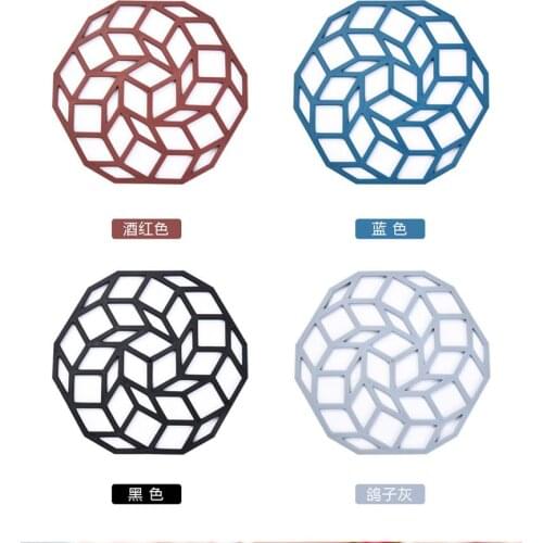 Kitchen Accessories Tableware Rubber Coaster Table Mat Placemat Heat Insulating Non-Slip Bowl Coaster Pot Holder Silicone Mat