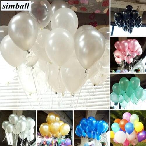 100pcs Thick 1.5g Milk White Pearl Latex Balloon 21 Colors Inflatable Air Ball Wedding Happy Birthday Party Decorations Supplies