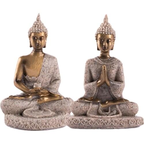 MagiDeal The Hue Sandstone Meditation Buddha Statue Sculpture Handmade Figurine Meditation Miniatures Ornament Statue Home D#3