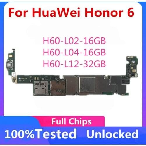 16GB 32GB For HuaWei Honor 6 Motherboard Original Unlock Logic Board For HuaWei Honor 6 With Full Chips With Android System