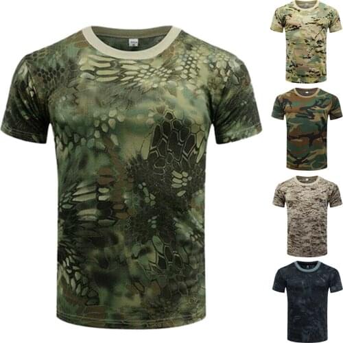 Fashion Mens Summer Tactical Camouflag Printed Short Sleeve O-Neck Military Casual Tops T-shirt Plus Size Camisetas Hombre#p3