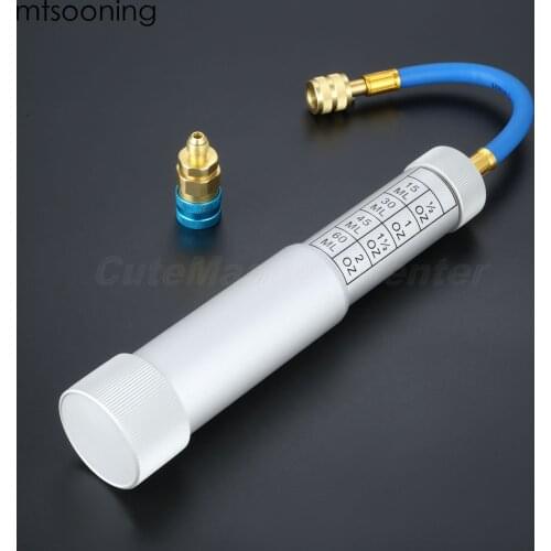 Mtsooning 1/4" SAE A/C AC 2 oz Oil/Dye Injector R12 R134a R410a Hand Turn Pump Oiler Snap Quick Coupler