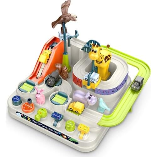 New Racing Track Rail Car Educational Toys for Children Brain Table Game Puzzle Toys Rescue Vehicle Rail Car Toys for Boys Gift