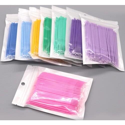 50% Hot Sale 100Pcs Disposable Cotton Swabs Cleaning Stick Eyebrow Lip Eyelash Applicator