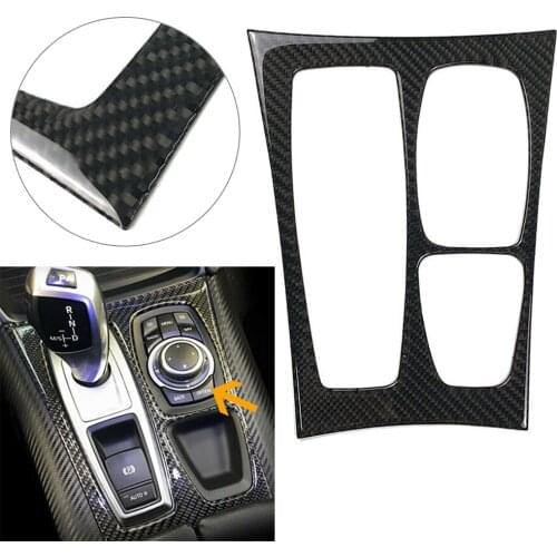 Car Gear Shift Box Panel Trim For BMW E70 E71 X5 X6 2009 2010 2011 2012 2013 Carbon Fiber ABS
