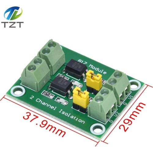 PC817 2 Channel Optocoupler Isolation Board Voltage Converter Adapter Module 3.6-30V Driver Photoelectric Isolated Module