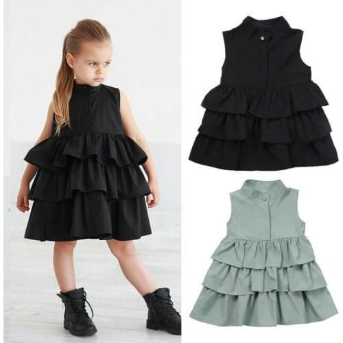 2019 Brand Summer Sleeveless Dress For Girl Party Vestido Baby Princess Ruffle Tutu Princess Formal Dresses Hot Sale Bebes Dress