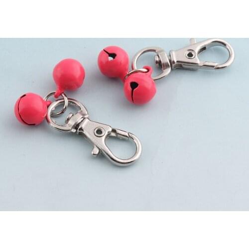 Swivel Clasp with bells Silver Lanyard clasp Metal Lobster Clasp red bells Keychains for strap dog collar bells Snap Hook