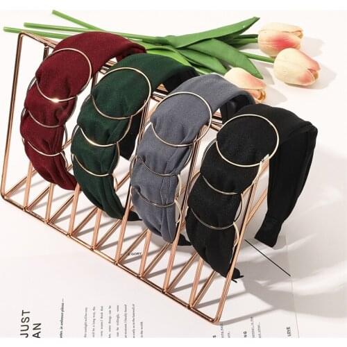 Fashion Headbands for Women Hair Band Elegant Colorful Solid Color Circle Cross Broadside Headband Girls Hair Accessories New