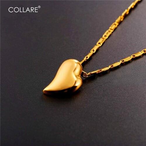Collare Simple Heart Pendant Kingdom Heart Gold/Silver Color Necklace Women Wholesale Valentines Day Gift For Love Jewelry P023