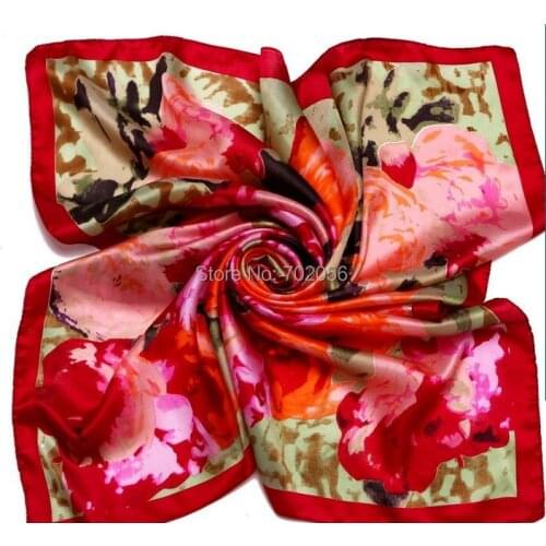 Gorgeous new arrival Square 100% satin silk scarf new arrival silk scarf wrap shawl wholesale womens 17colors 90*90cm #3780