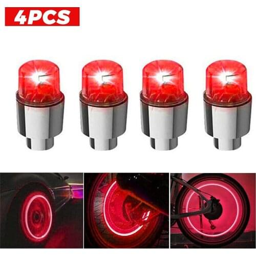 4pcs Car Decotation Lights Wheel Tire LED Light Car Auto Flash Lights Tire Hub Lamp Bike Wheel Deco Tire Valve Caps
