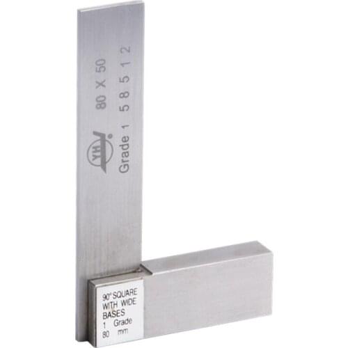90 Degree Angle Gauge 80*50mm Stainless Steel Grade 1 With Wide Base Angle Ruler Marking Gauge Measure Tool