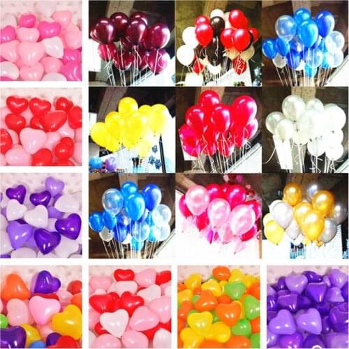 5pcs Heart Latex Balloons Marriage Happy Birthday Baby Shower Girl First Birthday Boy Party Air Balls Anniversaire Party Favors