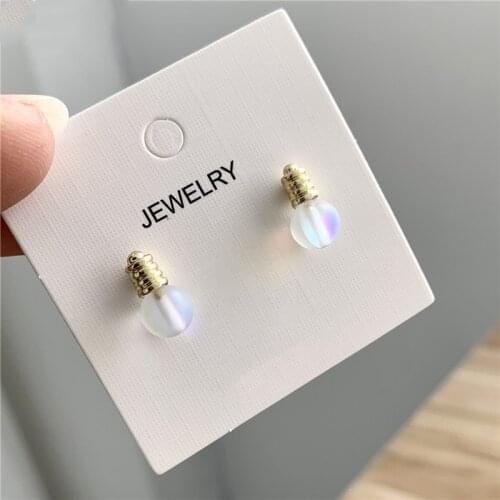 Korean Funny Light Bulb Magic Luster Stud Earrings Fashion Cute Lamp Bulbs Earrings for Women Girls Kids Ear Jewelry Gift Trend