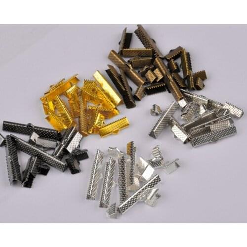 1000Pcs 6 8 10 13 16 20 25 30 35 40mm Cove Clasps Cord End Caps String Ribbon Leather Clip Necklace Bracelet Connector