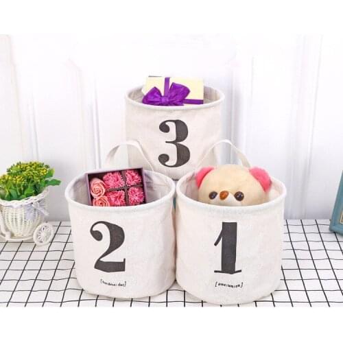 1PC Figure Storage Box Cotton Linen Sundries Storage Barrels Foldable Storage Baskets Toys Organizer Boxes Home Decor OK 0445