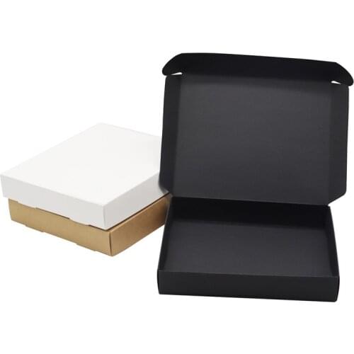 12Pcs 3 sizes Lovely Gift Packaging Paper Boxes White Cardboard Wedding Candy Box Kraft Paper Handmade Party Wrapping