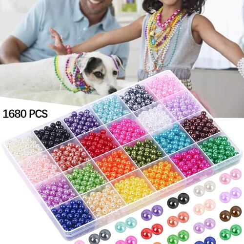 1680Pcs/lot Pearl Bead DIY Craft 24 Mixed Colors for Bracelet Earrings Arts Handmade Jewelry Repairing Making Women Girlfriend