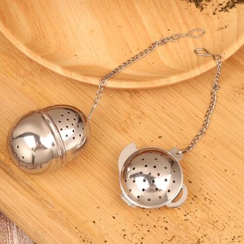 2pcs Stainless Steel Tea Infuser Creative Sphere Mesh Tea Strainer Loose Tea Steeper Leaf Spice Filter For Teapot Kitchen Tools