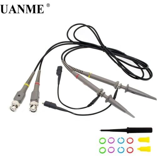 UANME 2PCS TP6100 Oscilloscope Probe Precision Scope Clip Probe DC-100MHz Scope Clip Probe 100MHz X1/X10 Tester Alligator Clip