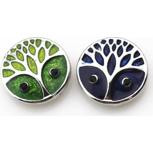 20Pcs/lot Mix 2 color Tree Snap Buttons Fit 18mm Interchangeable Buttons Snap Jewelry DIY Bracelets&Bangles Charms