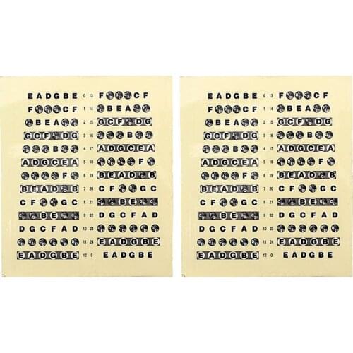 2x Guitar Musical Scale Sticker Guitar Neck Fretboard Note Sticker Lables Decal