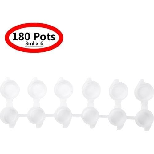 30 Strips 6 Cups/Strips 3ml Mini Pots Eco Friendly Plastic Empty Paint Pigment Storage Container Anti-Leak Seal Palette Box