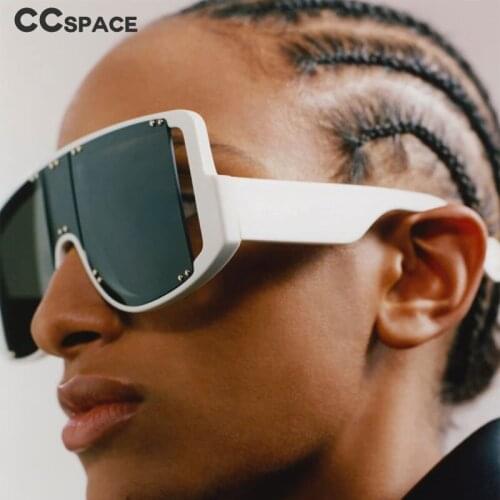 46637 Retro Oversized Sunglasses Rivet Men Women Fashion Shades UV400 Vintage Glasses