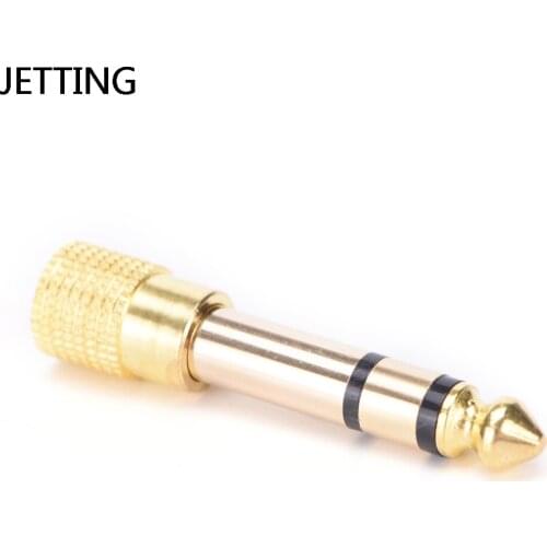 6.5mm 1/4" Male plug to 3.5mm 1/8" Female Jack Stereo Headphone Headset Audio Adapter Plug for Microphone Hot