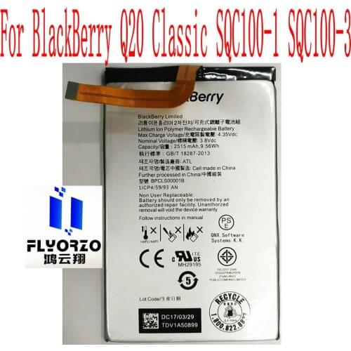 New High Quality 2515mAh BPCLS00001B Battery For BlackBerry Q20 Classic SQC100-1 SQC100-3 Mobile Phone