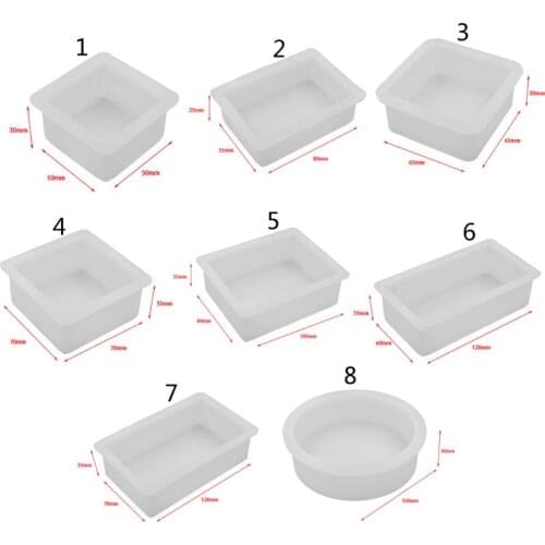ANGELADY 1PC Pressed Flower Silicone Mold Square Round Cubic Epoxy Resin Molds DIY Jewelry Tools 6 Styles