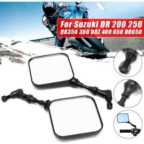 Pair Motorcycle Rear View Mirror Side Mirrors For Suzuki DR 200 250 DR350 350 DRZ 400 650 DR650