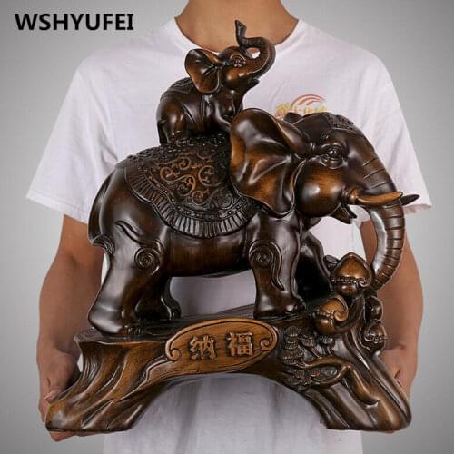 European Luxury Resin Elephant Crafts Animal Ornaments Creative Home Furnishing Office Decoration Auspicious Wedding Gift