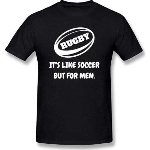 Summer Funny Rugbing Printed T Shirt For Men Brand Clothes Cotton Short Sleeves O-Neck Rugby Male Tee Shirts Top