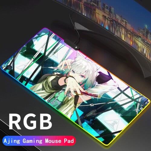 Arknights Gaming Mouse Pad RGB Computer Mousepad Gamer Custom DIY Large XXL Backlight Keyboard Desk Mat for CSGO
