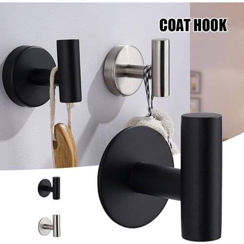 Stainless Steel Single Coat Hook Punching Durable Non Rusting Innovative Metal Hook for Hanging Cloth Hats Towels J2Y