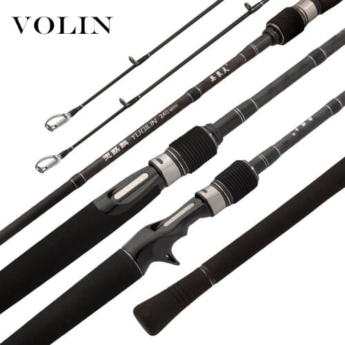 VOLIN New 2 Top Tip H/MH Carbon Spinning Fishing Rod 2.1m 2.4m 2.7m 3.0m Rod 7-28g 8-17lb Pike 10-35g 10-20lb Casting Pole