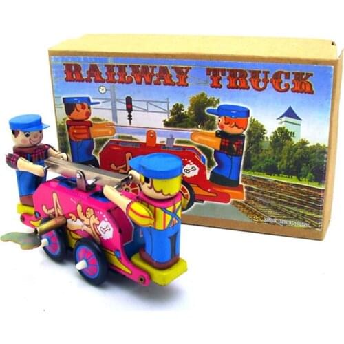 Retro Collection Tin toys Children Metal Wind up Auto Car Models Robot Vehicles Handmade Iron Mechanical Railway Truck