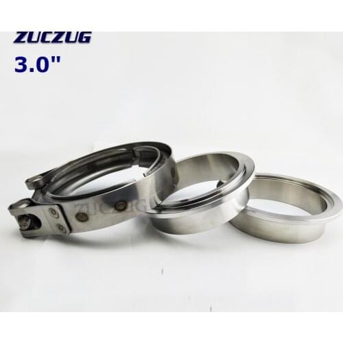 2.5inch 3.0inch ss304 quick open v band clamp male female flange flat flange kit exhaust pipe clamp