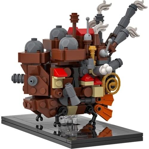 MOC Mini Hals Move Town House Building Blocks Kit Mobile Castle Bricks DIY Idea Architecture Toys For Children Birthday Gifts