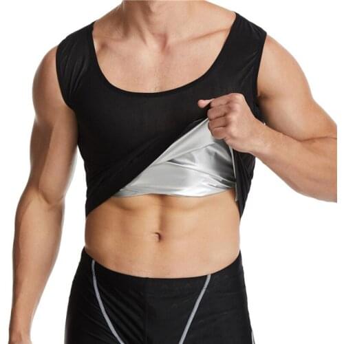 Fitness Men Sports Body Slimming Tighten Abdomen Corset Silver Coating Sauna Suit Waist Trainer Rapid Sweat Vest