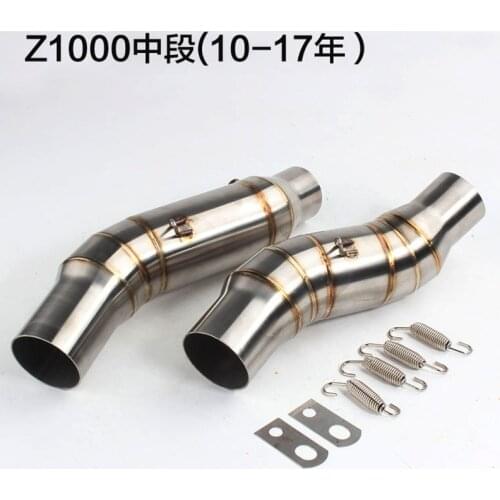 Motorcycle Exhaust middle pipe Round Muffler for Kawasaki Z1000 2010-2017 without exhaust Slip-On