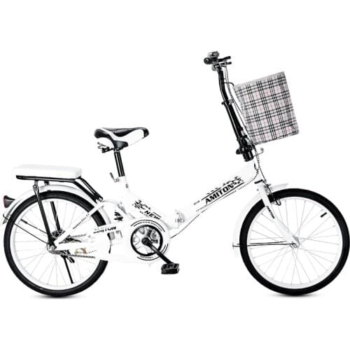 Lightweight Portable Folding Bicycles Suspension 20-inch Womens Variable Speed Ultralight Mini Bicycle