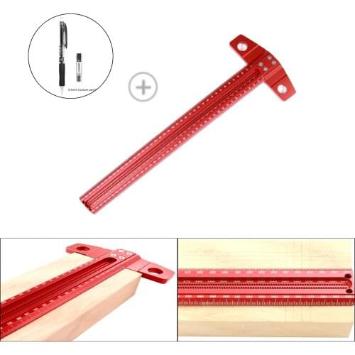 New Woodworking Scribe 300-600mm T-type Ruler Scribing ruler Aluminum alloy Line Drawing Marking Gauge DIY Measuring Tools