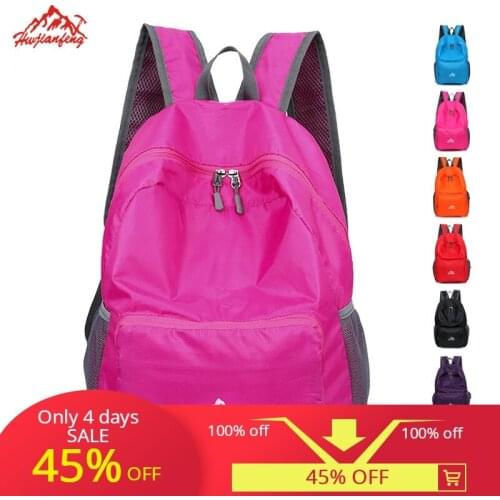 Multifunctional portable ultralight foldable travel camping hiking storage fold primary secondary school waterproof backpack bag