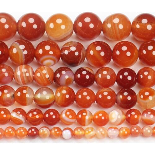 Natural Smooth Red Stripe Agates 4-12mm Round Beads 15inch ,Wholesale For DIY Jewellery Free Shipping
