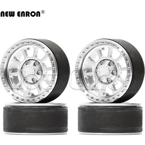 NEW ENRON Alloy 55*45*26 1.9" Beadlock Wheels Hub Rim Tires for 1/10 RC Car Crawler Traxxas TRX-4 Tamiya CC01 TF2 Axial SCX10 II