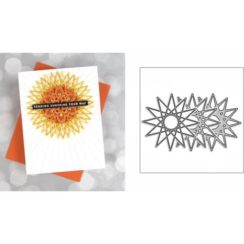 New Layered Sun Stars Sets 2021 Metal Cutting Dies for DIY Scrapbooking and Card Making Embossing Craft Decorative No Stamps